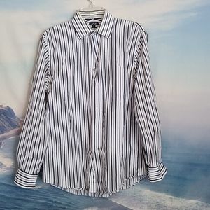 Men's Apt 9 Shirt Button Up Long Sleeve Striped M